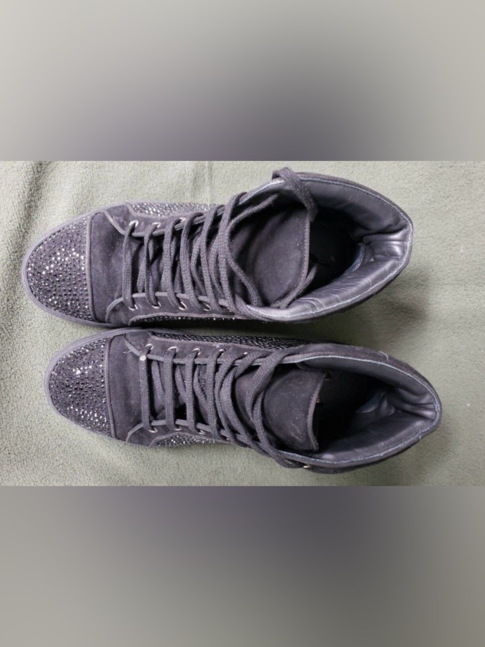 Louis Leeman Black Suede High Top Sneakers with Studded Detail - Picture 4 of 6